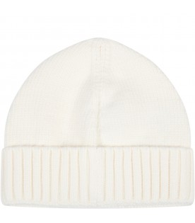 White hat for kids with logo patch