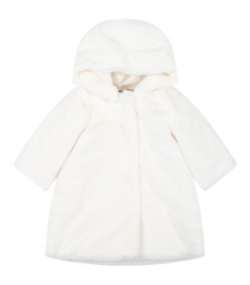 White faux fur for baby girl