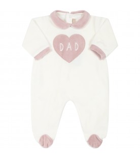 Ivory babygrow for baby girl with heart