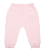 Palm Angels Pink trousers for baby girl with white logo