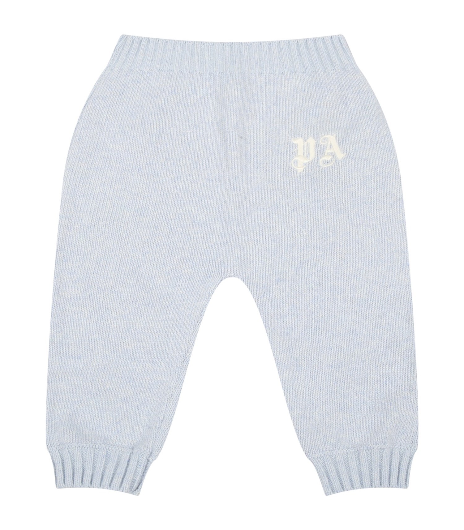 Palm Angels Light-blue trousers for baby boy with white logo