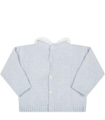 Palm Angels Light-blue sweater for baby boy with bear and logo