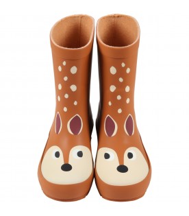 Brown rain boots for kids