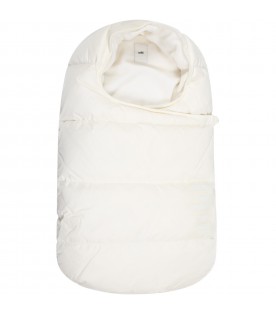 Ivory jacket for babykids with white logo