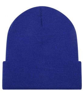 Blue hat for kids with logo patch