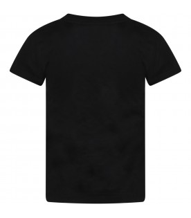 Black T-shirt for kids with smiley face
