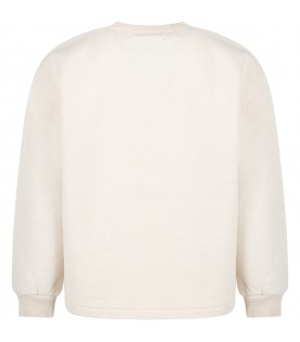 Ivory sweatshirt for boy with white bear