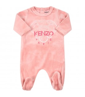 Pink babygrow for baby girl with elephant