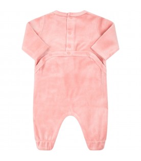 Pink babygrow for baby girl with elephant
