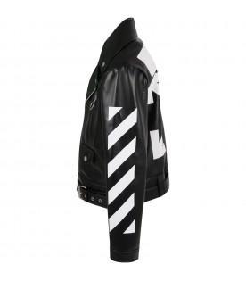 Black jacket for boy with white logo