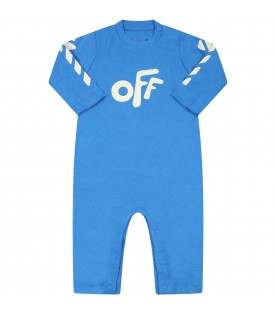 Blue set for baby boy with white logo