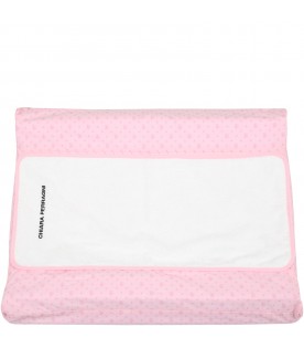 Pink changing-mat for babykids with logo
