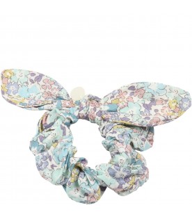 Multicolor hair-elastic for baby girl with Liberty print