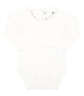 White body for baby boy with embroidery
