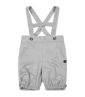 Gray shorts for baby boy with logo