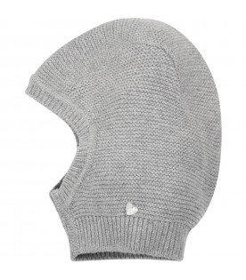 Gray balaclava for babykids with patch