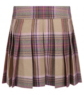 Multicolor skirt Talissa for girlwith checkered pattern