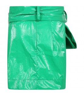 Green skirt for girl with belt