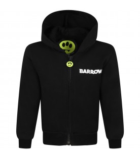 Black sweatshirt for kids with logo and smiley face