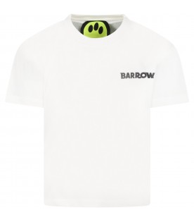 White T-shirt for kids with logo and iconic smiley