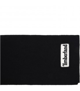 Black scarf for kids with patch logo