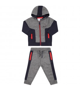 Multicolor tracksuit for baby boy with logo