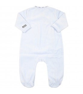 Light-blue pajamas for baby boy with blue logo