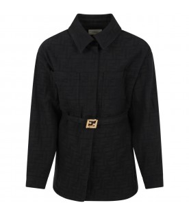 Black jacket for boy with double FF