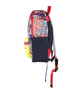 Multicolor backpack for boy with superhero