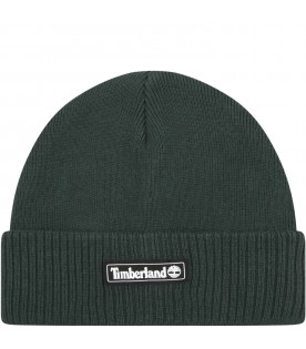 Green hat for boy with logo