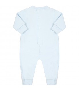 Light blue babygrow for baby boy with animals