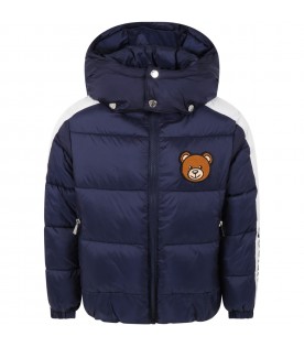 Blue jacket for girl with logo and Teddy Bear