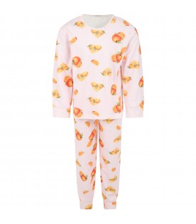 Pink pyjamas for girl with oranges