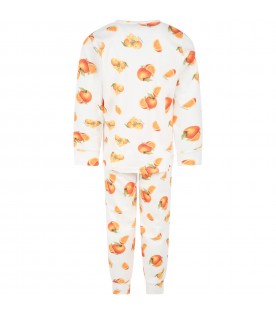 Ivory pyjamas for boy with oranges
