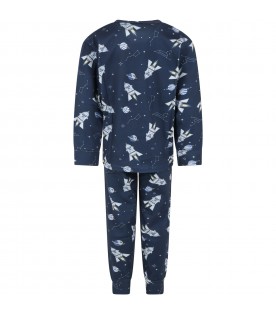 Blue pyjamas for boy with rockets
