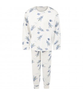 White pyjamas for boy with rockets