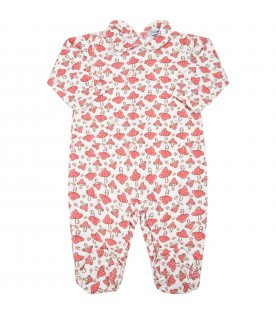 White babygrow for baby kids with mushrooms