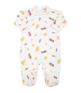 White babygrow for baby kids with prints