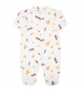 White babygrow for baby kids with prints