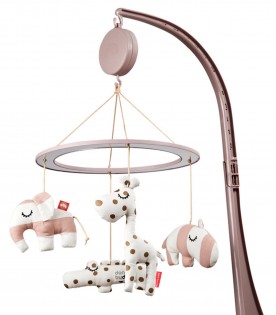 Pink musical carousel for baby kids