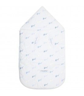 Light blue sleeping bag for baby boy with logo