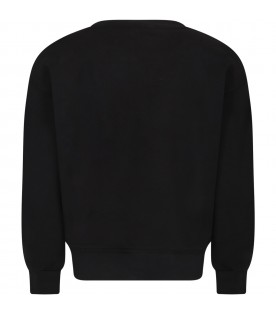 Black sweatshirt for boy with logos