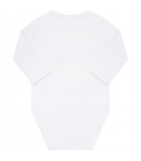 White bodysuit for babykids with black logo