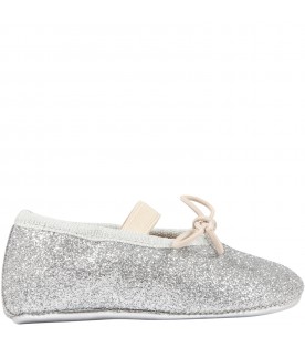 Silver ballet flats for baby girl