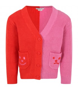 Multicolor cardigan for girl with smile