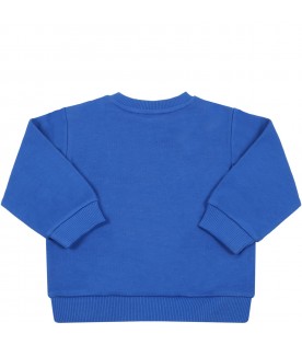 Blue sweatshirt for baby boy with logos