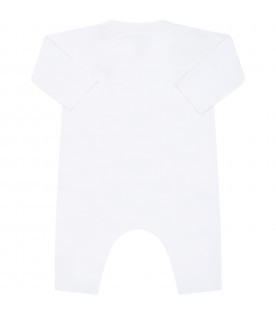 White playsuit for babies with brand name