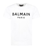 Balmain Kids White T-shirt for kids with black logo