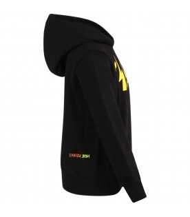 Black sweatshirt for kids with iconic lightning bolts