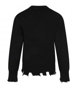 Black sweater for kids with white lgo